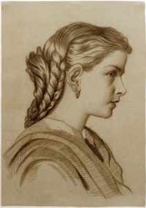 Profile Portrait of a Young Lady Facing Right